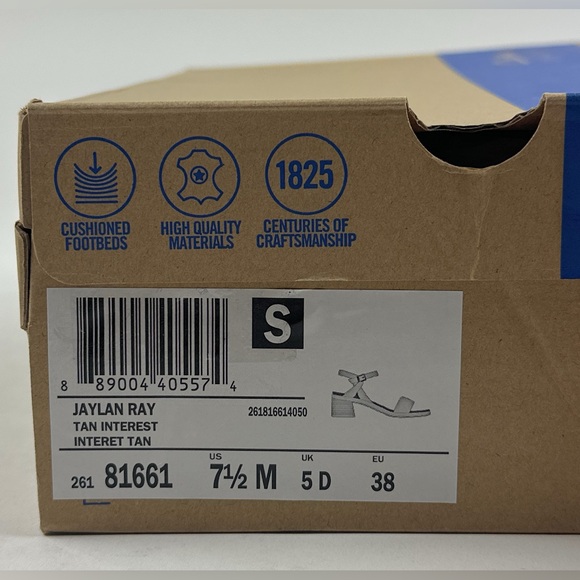 Clarks Jaylan Ray Brown Tan Leather Womens Block Heel Sandals Strappy 26181661 - Picture 9 of 9